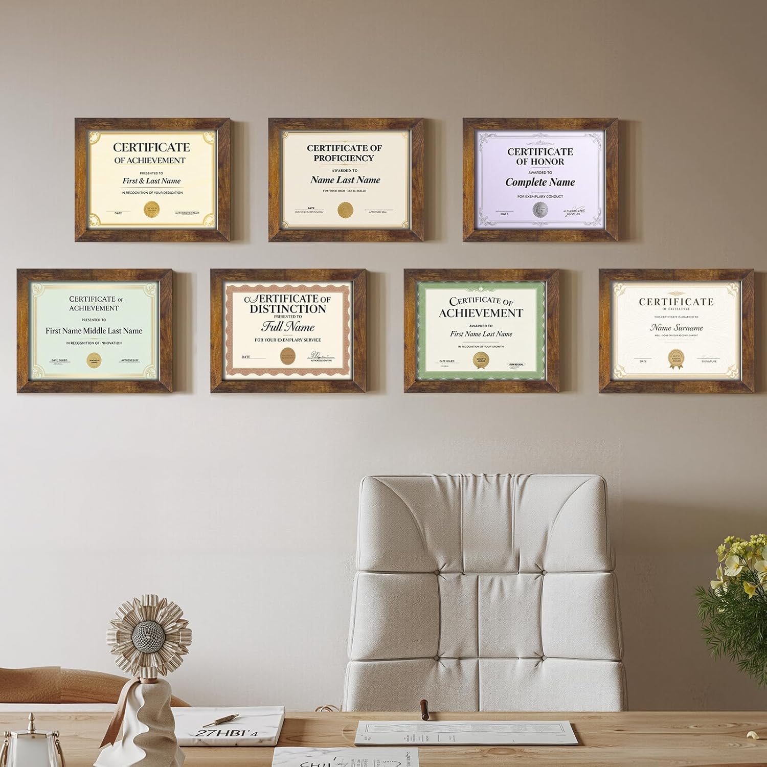 Certifications wall at Dr.Agaskar's Dental Clinic